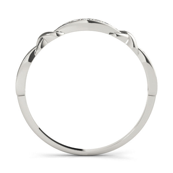 White gold Twisted Diamond Marquise Pavé Band with Shared Prong Setting 3