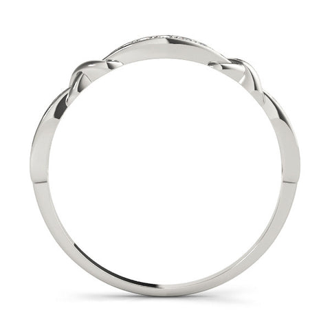 White gold Twisted Diamond Marquise Pavé Band with Shared Prong Setting 3