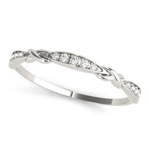White gold Twisted Diamond Marquise Pavé Band with Shared Prong Setting 1