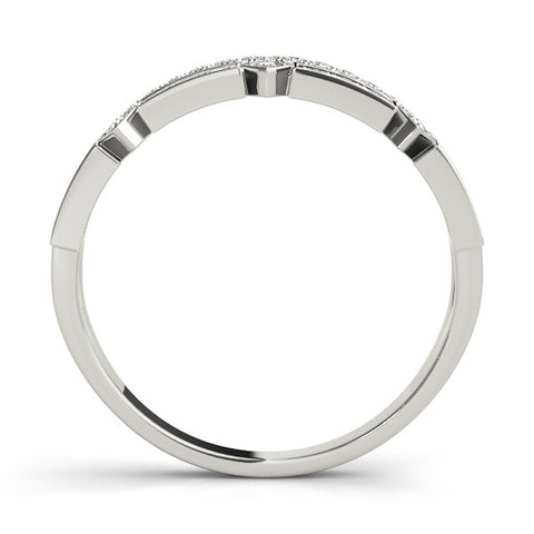 White gold Pavé Round Diamond Channel Set Dual Band with Prong Setting 3