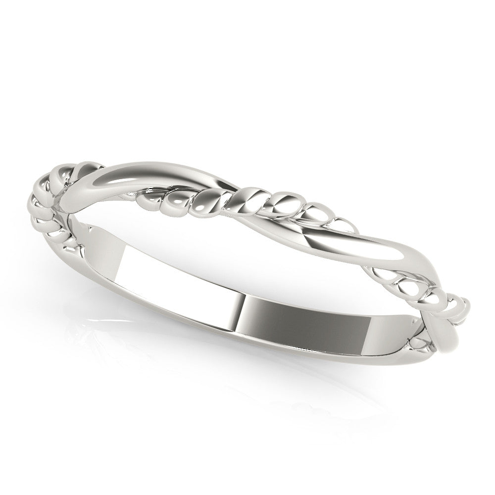 White gold Twisted Rope Solitaire Band 1