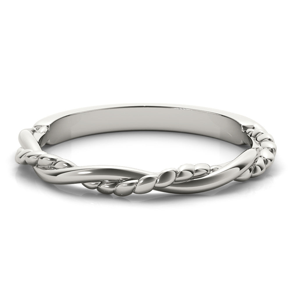 White gold Twisted Rope Solitaire Band 2