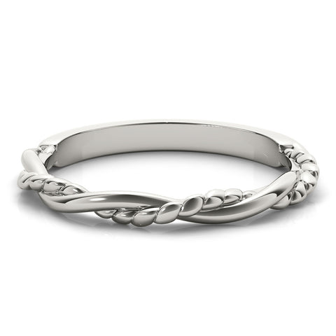 White gold Twisted Rope Solitaire Band 2