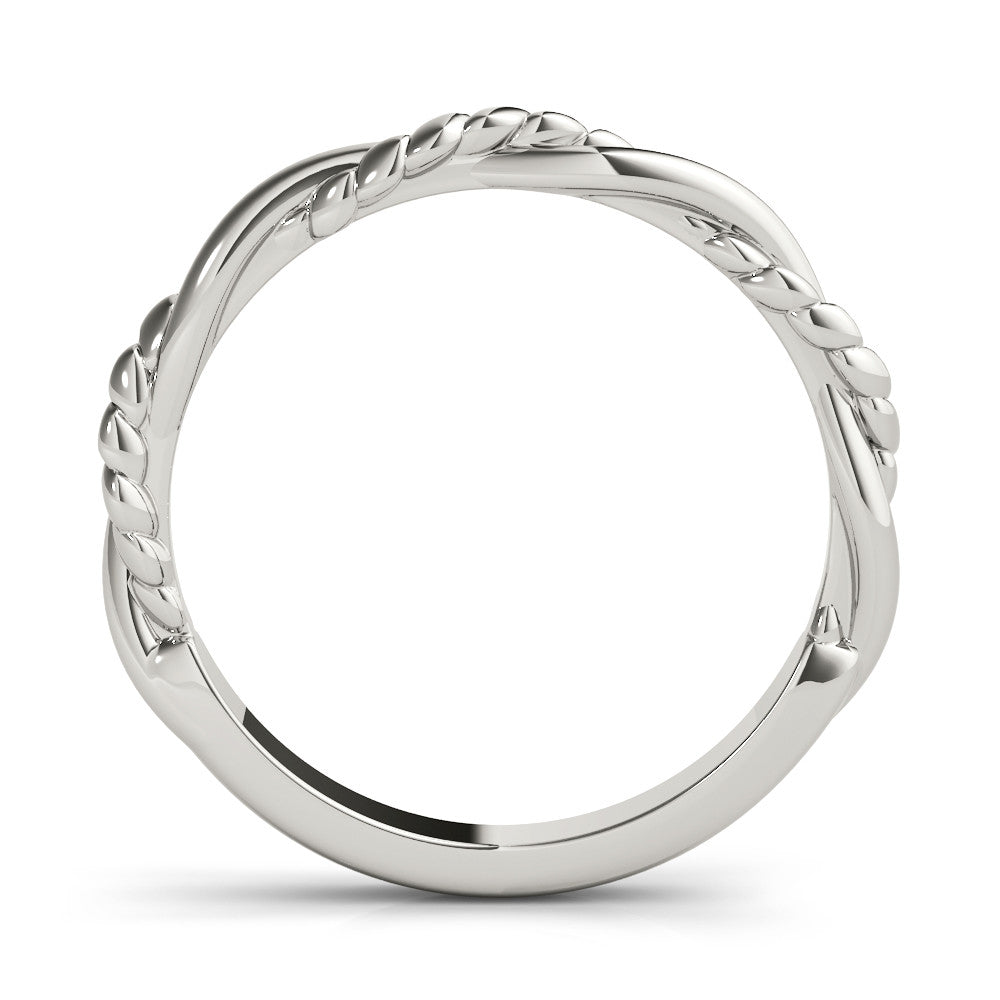 White gold Twisted Rope Solitaire Band 3