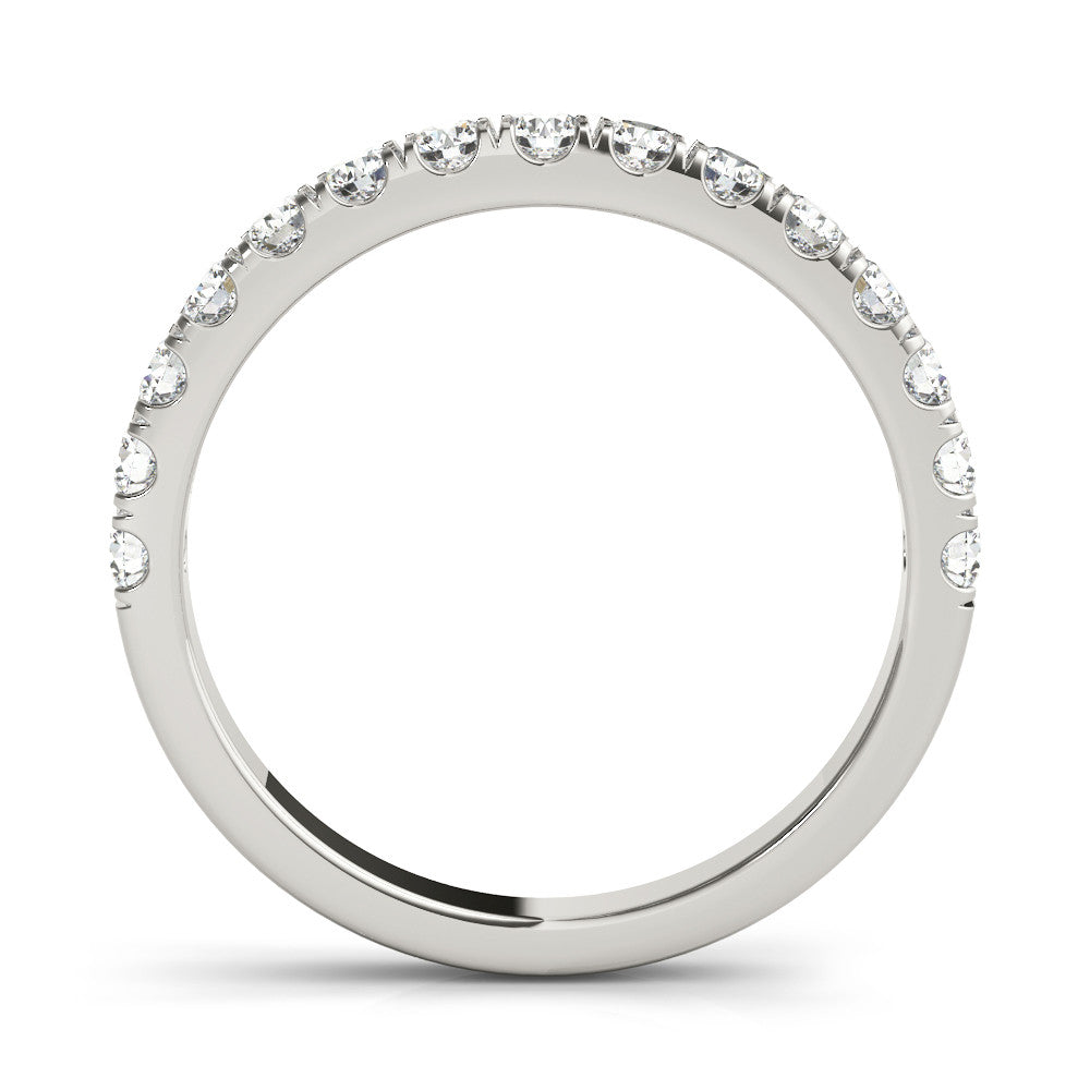 White gold Round Diamond Classic Half Eternity Band with Shared Prong Setting 2