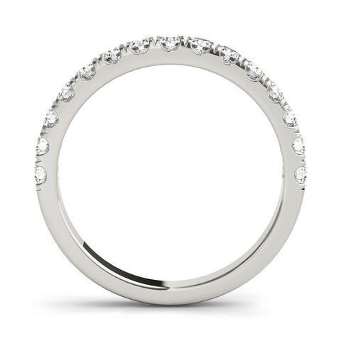 White gold Round Diamond Classic Half Eternity Band with Shared Prong Setting 2