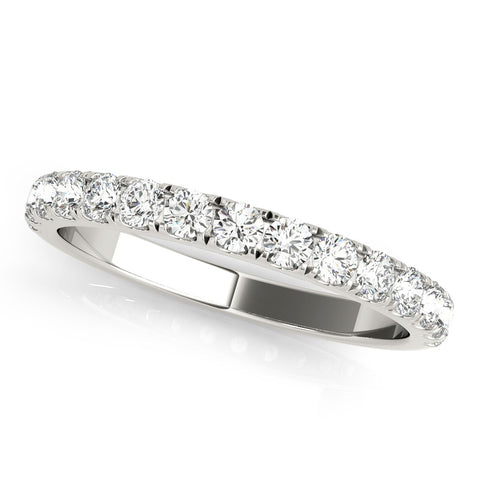 White gold Round Diamond Classic Half Eternity Band with Shared Prong Setting 1