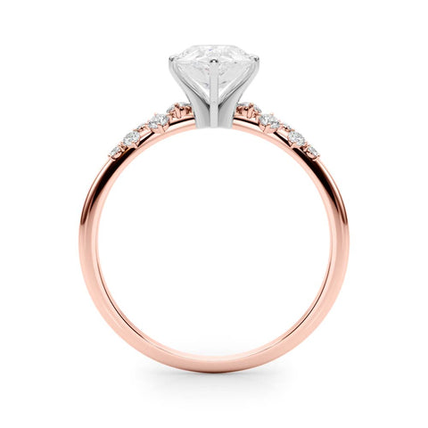 Rose gold Pear Diamond Cluster Prong-Set Solitaire Ring