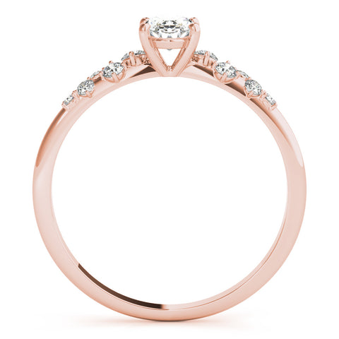 Rose gold Round Diamond Cluster Prong-Set Solitaire Ring