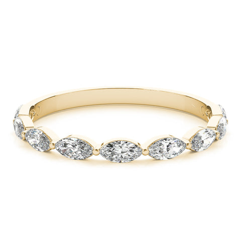 Yellow gold Marquise Diamond Prong Set Half-Eternity Band 2