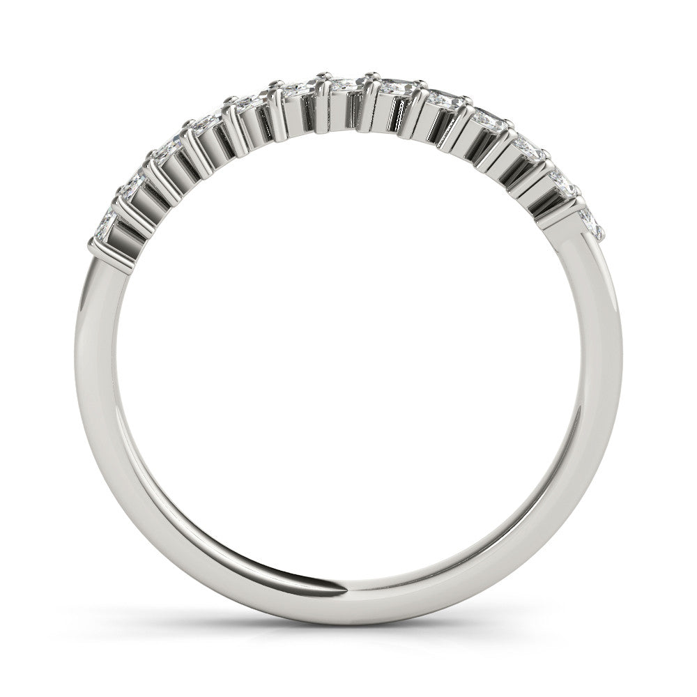 White gold Marquise Diamond Half-Eternity Band with Shared Prong Setting 3