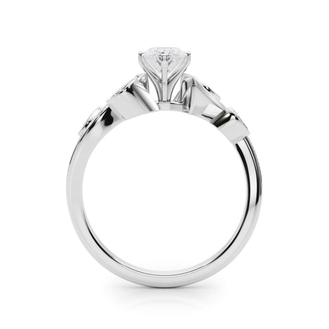 White gold Marquise Diamond Swirl Band with Prong Setting