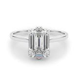 10K White Gold 1.56 Carat F VS1 Radiant Cut Solitaire Diamond Ring with Four-Prong Setting and Classic Band