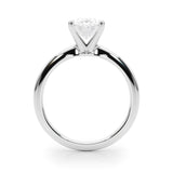 Platinum 1.01 Carat E VS1 Oval Solitaire Engagement Ring with Classic Band and Four-Prong Setting