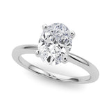 Platinum 1.01 Carat E VS1 Oval Solitaire Engagement Ring with Classic Band and Four-Prong Setting