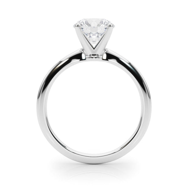 10K White Gold 2.09 Carat F VS1 Round Solitaire Engagement Ring with Classic Band and Four-Prong Setting