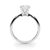 14K White Gold 1.01 Carat D VS1 Round Solitaire Engagement Ring with Classic Band and Four-Prong Setting