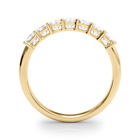 Yellow gold Emerald Cut Diamond Half Eternity Band with Prong Setting 3