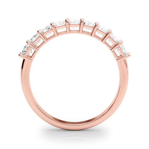 Rose gold Emerald Cut Diamond Prong Set Eternity Band 3