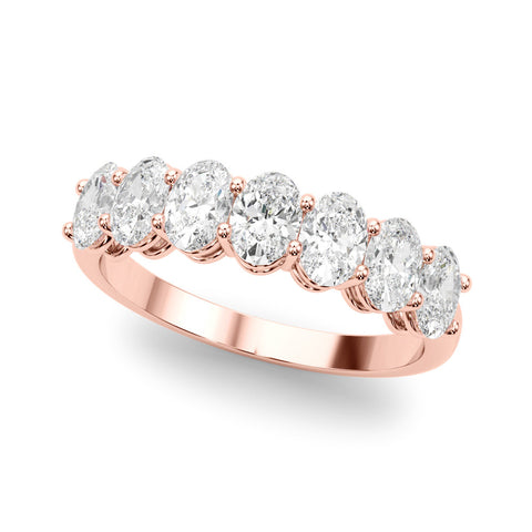 Rose gold Oval Diamond Shared Prong Eternity Band 1
