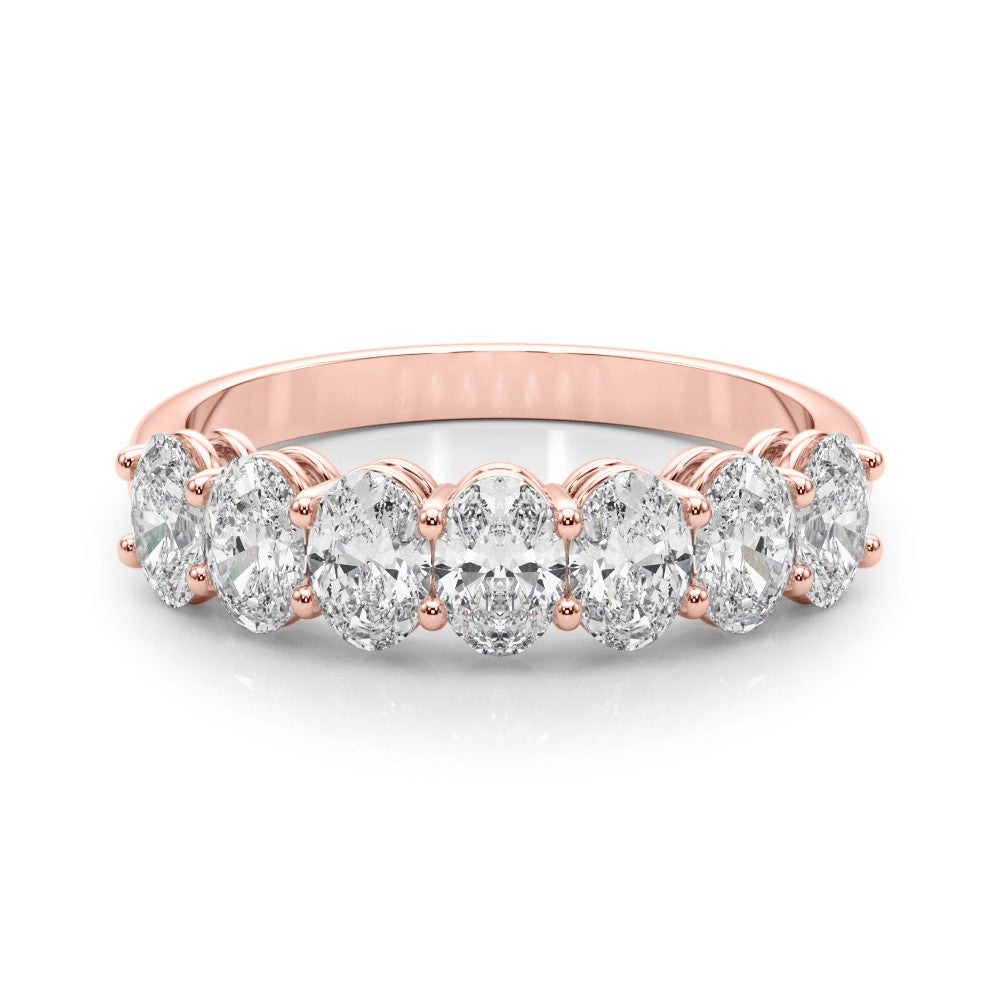 Rose gold Oval Diamond Shared Prong Eternity Band 2