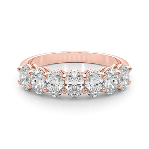 Rose gold Oval Diamond Shared Prong Eternity Band 2