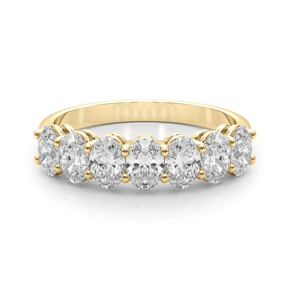 Yellow gold Oval Diamond Shared Prong Eternity Band 2