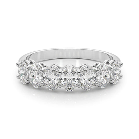 White gold Oval Diamond Shared Prong Eternity Band 2
