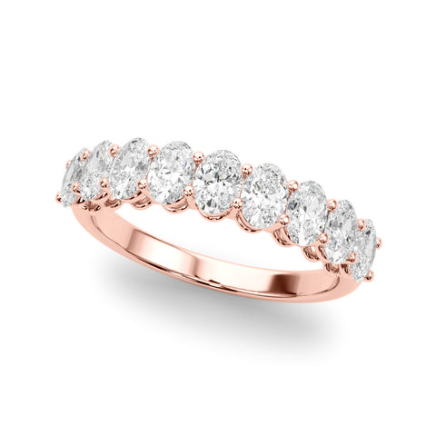 Rose gold Oval Diamond Prong-Set Eternity Band 1