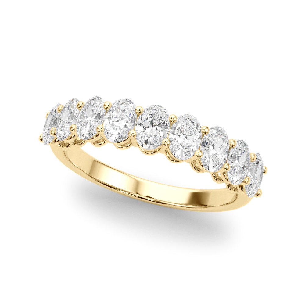 Yellow gold Oval Diamond Prong-Set Eternity Band 1