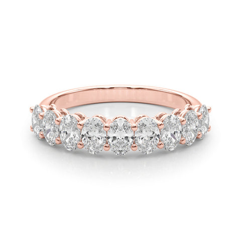 Rose gold Oval Diamond Prong-Set Eternity Band 2