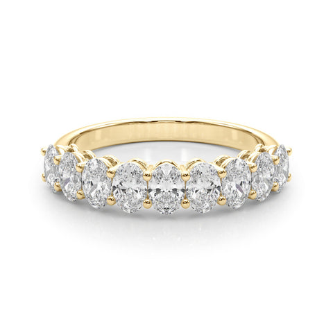 Yellow gold Oval Diamond Prong-Set Eternity Band 2