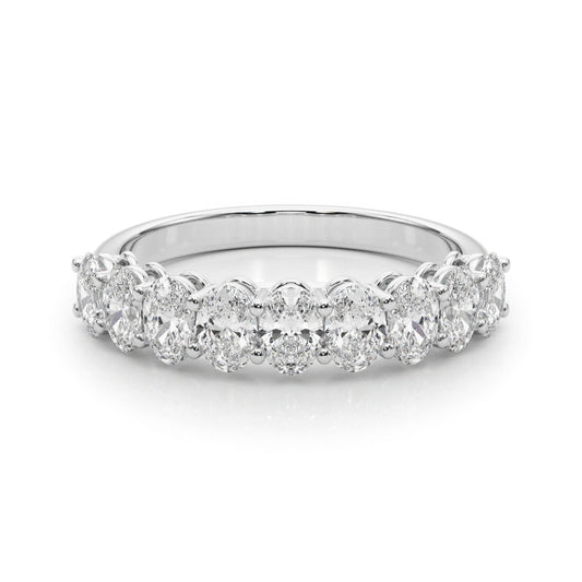 White gold Oval Diamond Prong-Set Eternity Band 2