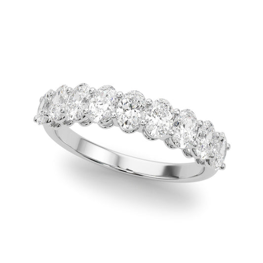 White gold Oval Diamond Prong-Set Eternity Band 1