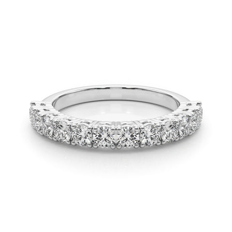 White gold Round Diamond Half-Eternity Band with Shared Prong Setting 2