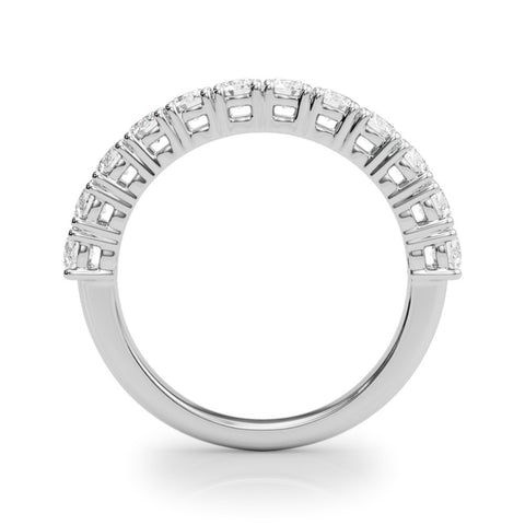 White gold Round Diamond Half-Eternity Band with Shared Prong Setting 3