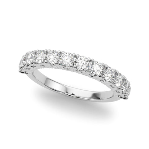 White gold Round Diamond Half-Eternity Band with Shared Prong Setting 1