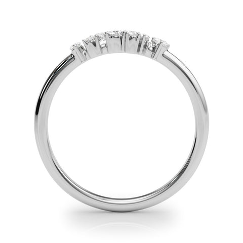 White gold Cluster Diamond Round Cut White Gold Band with Prong Setting 3