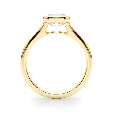 Yellow gold Bezel Set Asscher Cut Solitaire Ring