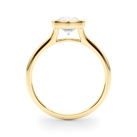 Yellow gold Bezel Set Pear-Shaped Solitaire Ring