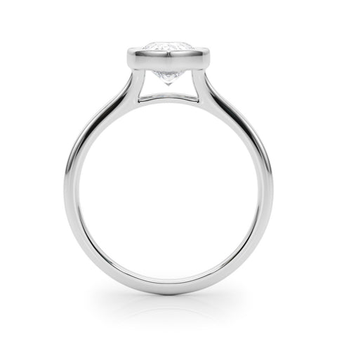 White gold Bezel Set Pear-Shaped Solitaire Ring