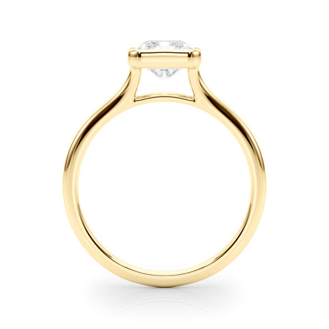 Yellow gold Bezel Set Radiant Cut Solitaire Ring