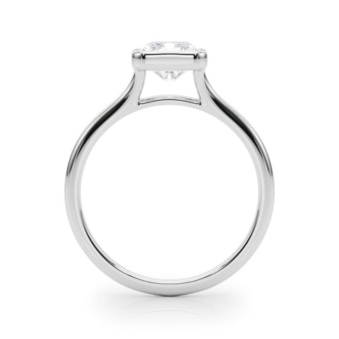 White gold Bezel Set Radiant Cut Solitaire Ring