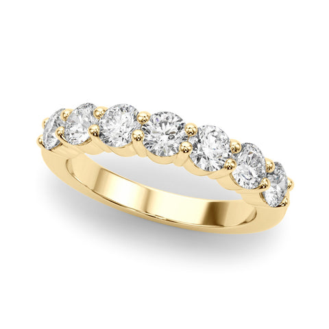 Yellow gold Round Diamond Prong Set Half-Eternity Band 1