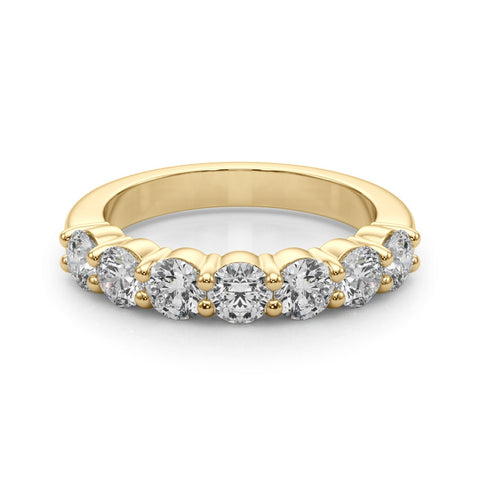 Yellow gold Round Diamond Prong Set Half-Eternity Band 2