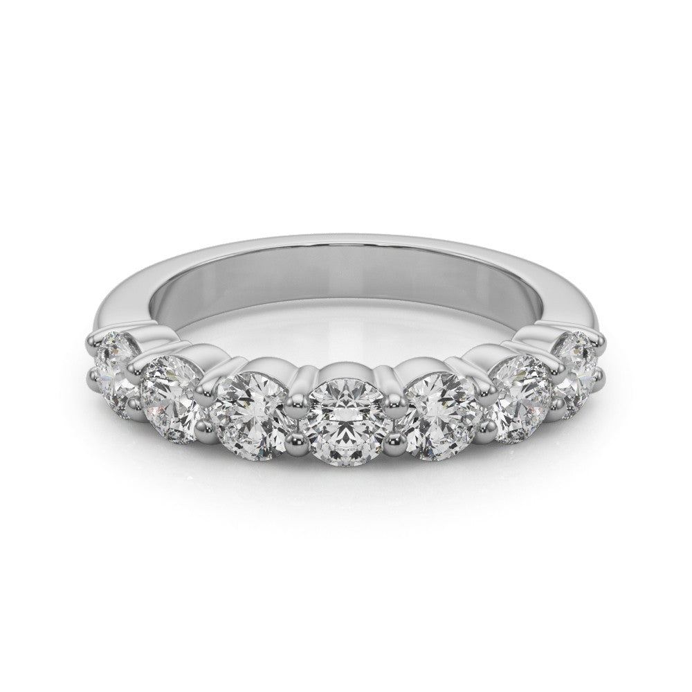 White gold Round Diamond Prong Set Half-Eternity Band 2