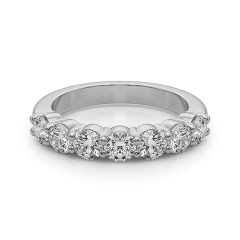 White gold Round Diamond Prong Set Half-Eternity Band 2