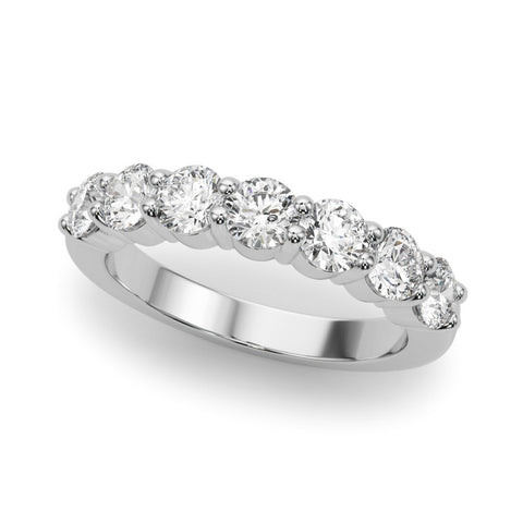 White gold Round Diamond Prong Set Half-Eternity Band 1
