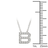 Silver Pavé Round Diamond Prong-Set Initial Pendant