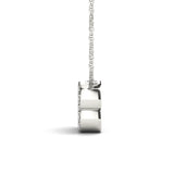 Silver Pavé Round Diamond Prong-Set Initial Pendant